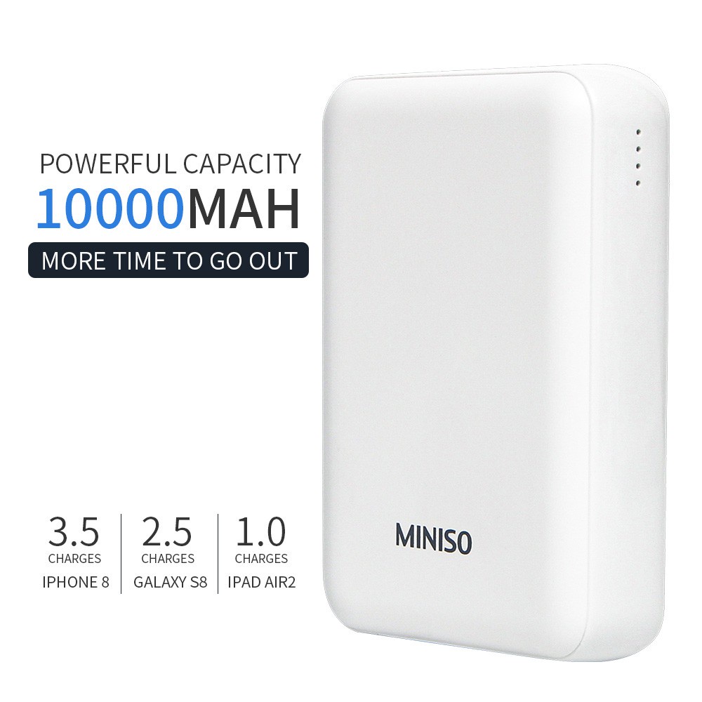 Sạc dự phòng nhỏ gọn Miniso chính hãng dung lượng 10000mAh (Nhiều màu)