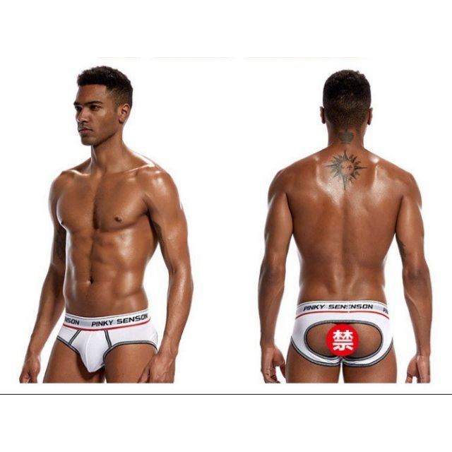 Quần lót nam tam giác hở mông Pinky Senson - Quần sịp nam thun cotton sexy khoe mông quyến rũ