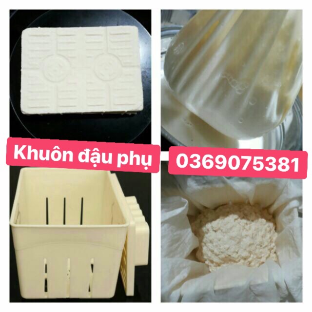 Khuôn đậu phụ + khăn ép + túi lọc + tăng công thức