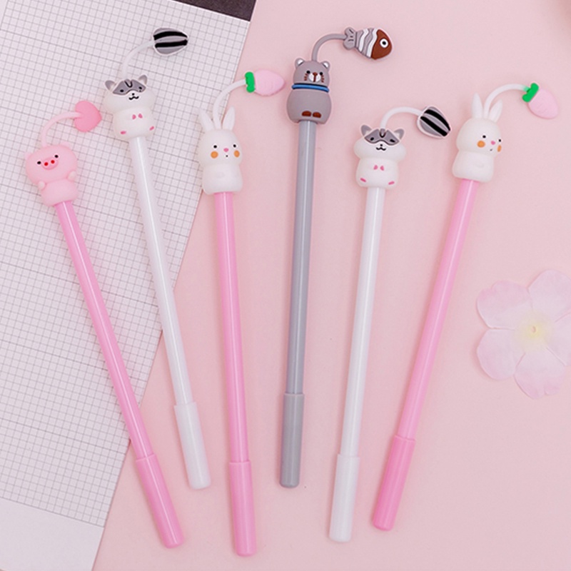 Bút bi mực đen ngòi 0.38mm hình động vật dễ thương