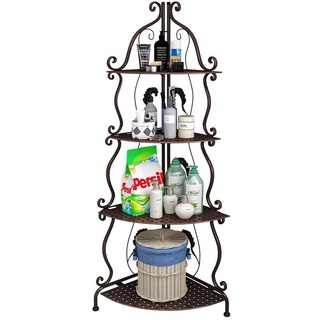 Kệ nhà tắm - kệ góc 4 tầng thép carbon sơn tĩnh điện 5 lớp 2 màu đen trắng