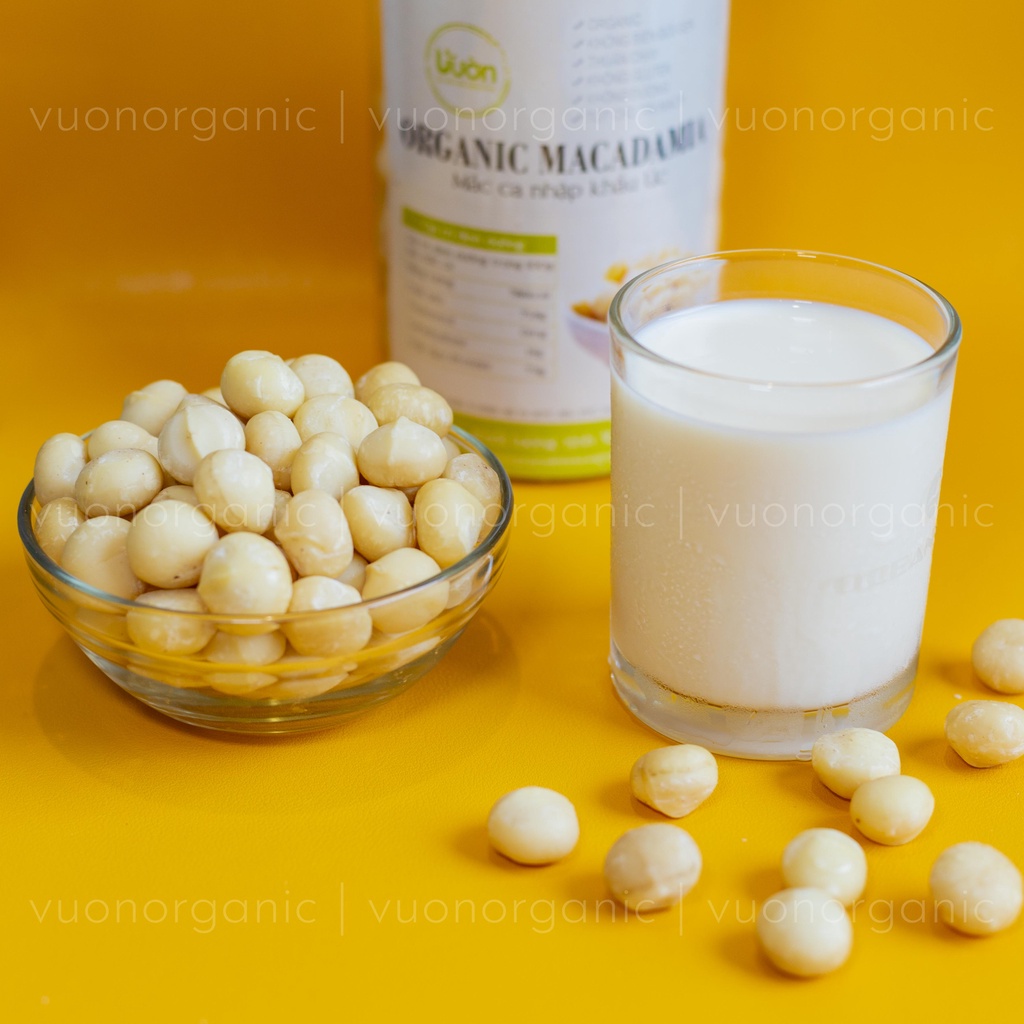 NHÂN MACCA ĐÃ TÁCH VỎ NHẬP KHẨU ÚC - LÀM SỮA, ĂN LIỀN VƯỜN ORGANIC 500GR