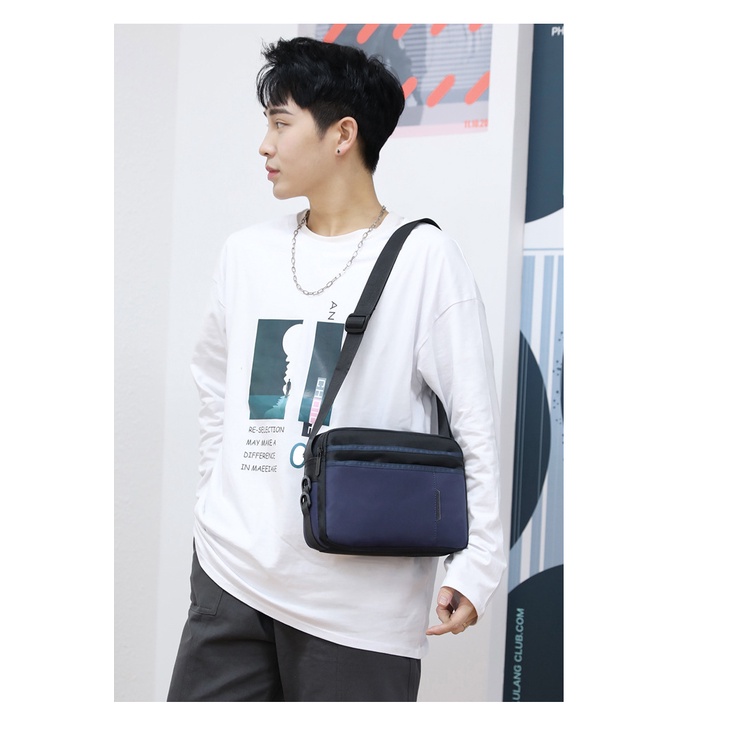 Túi Nam Đeo Chéo Mini LEO Vải Oxford Cao Cấp Chống Nước Thiết Kế Thời Trang Hiện Đại Đen/Xam T22