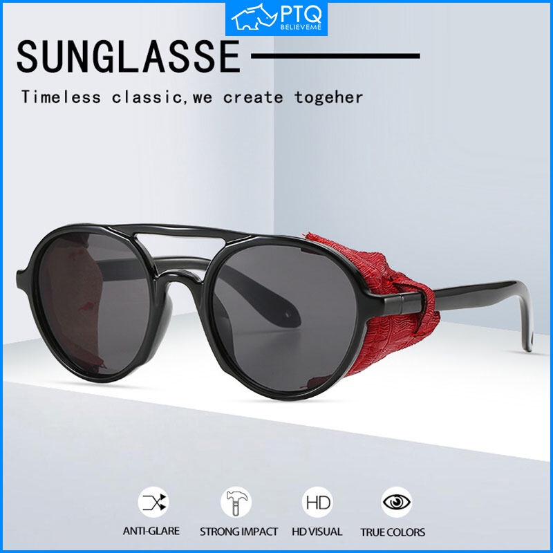 Kính Mát Tròn PTQ Chống Tia UV400 Phong Cách Gothic