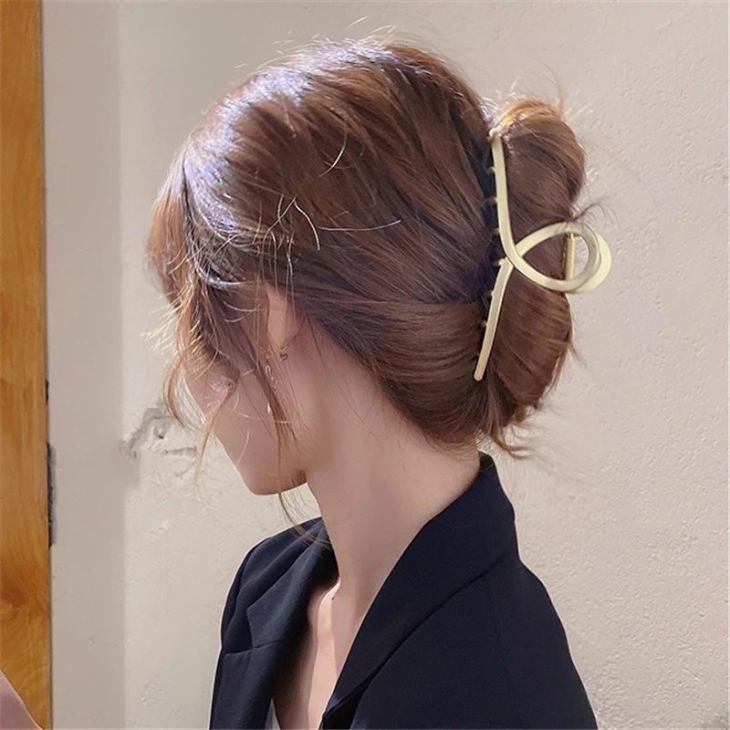 Kẹp Tóc Hình Tai Mèo/Cua Đính Đá/Ngọc Trai Giả Kiểu Hình Học Đơn Giản Phong Cách Thanh Lịch