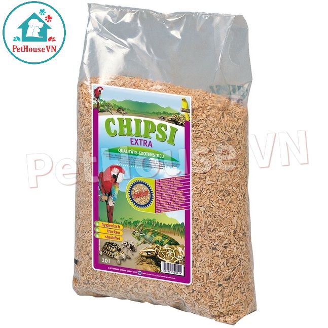 BAO 3KG  LÓT CHUỒNG CHO BÒ SÁT CHIPSI EXTRA KHỬ MÙI, KHÔNG BỤI, HOÀN TOÀN THIÊN NHIÊN