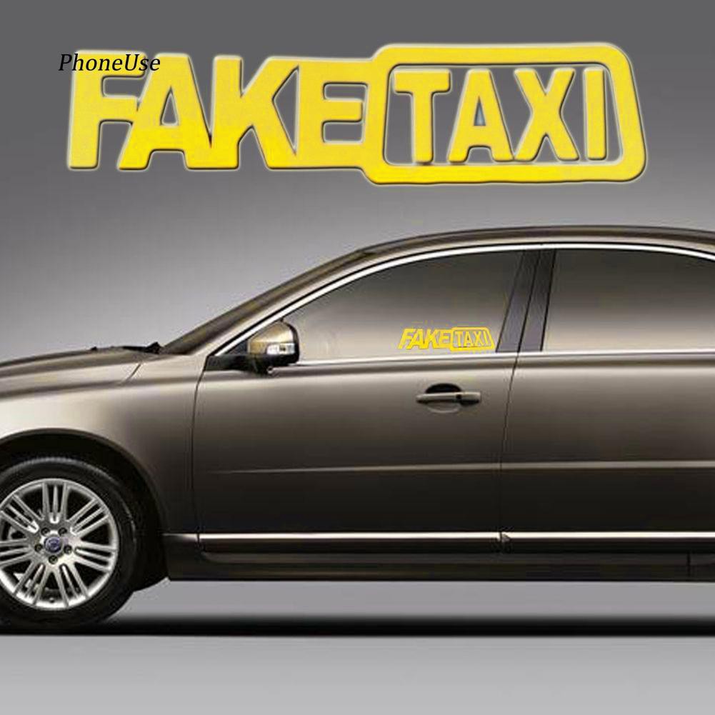 Miếng Dán Trang Trí Xe Hơi In Chữ FAKE TAXI Độc Đáo