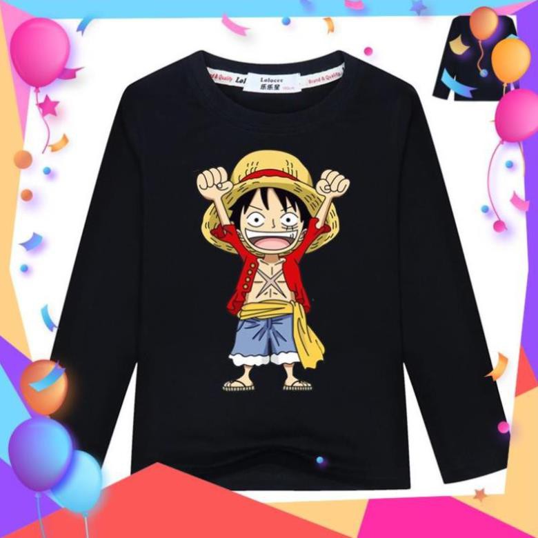 SALE- Áo thun dài tay Anime One Piece Monkey D Luffy Kids Boy Cotton Tops -MILO STORE