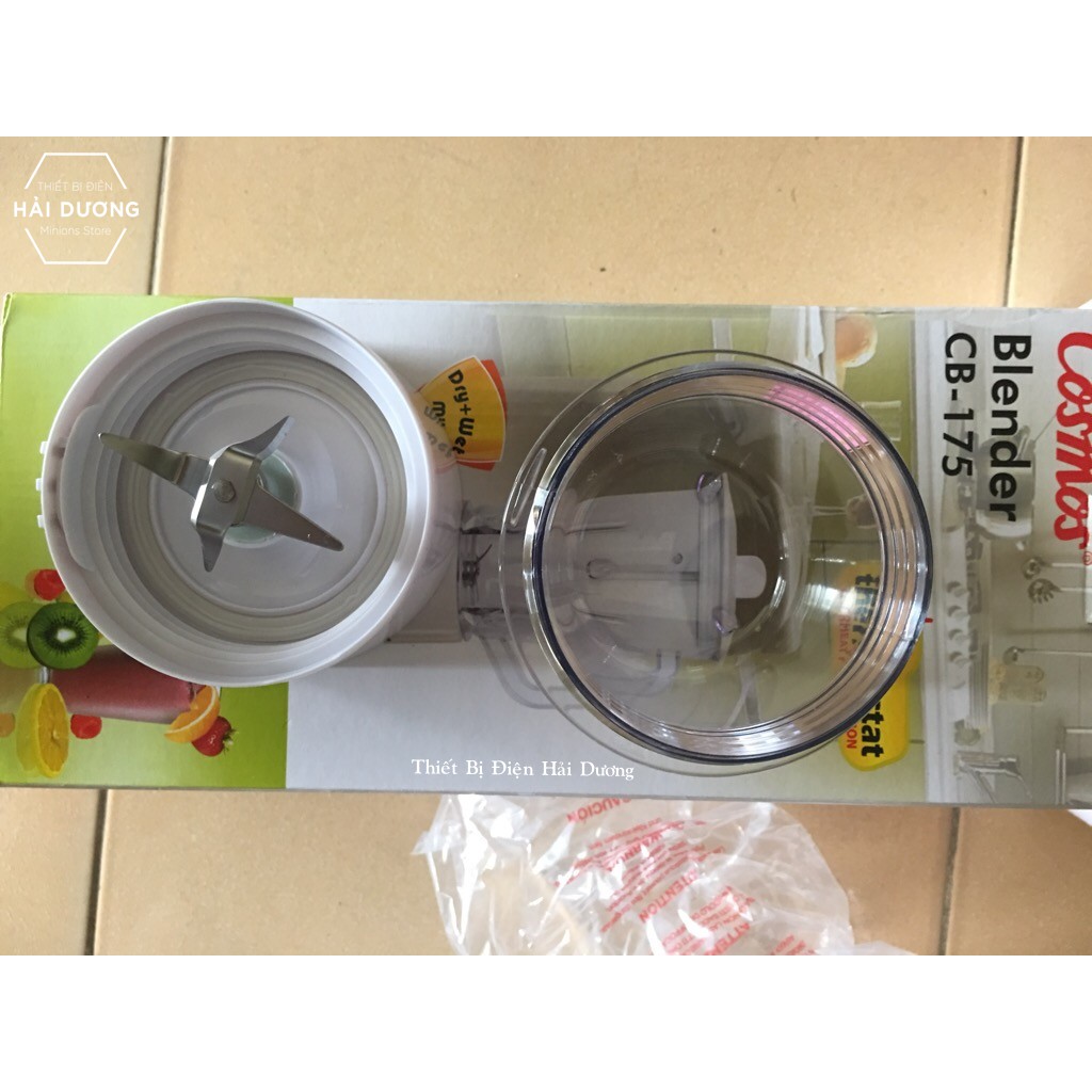 Máy xay sinh tố Cosmos CB-175 350W 1L (Trắng) - Lưỡi xay bằng inox sắc bén,bền bỉ - Bảo hành 12 tháng