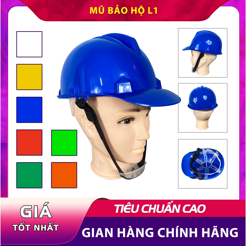 Mũ bảo hộ lao động, Nón bảo hộ lao động cho công nhân, kĩ sư, chất lượng cao có tem kiểm định