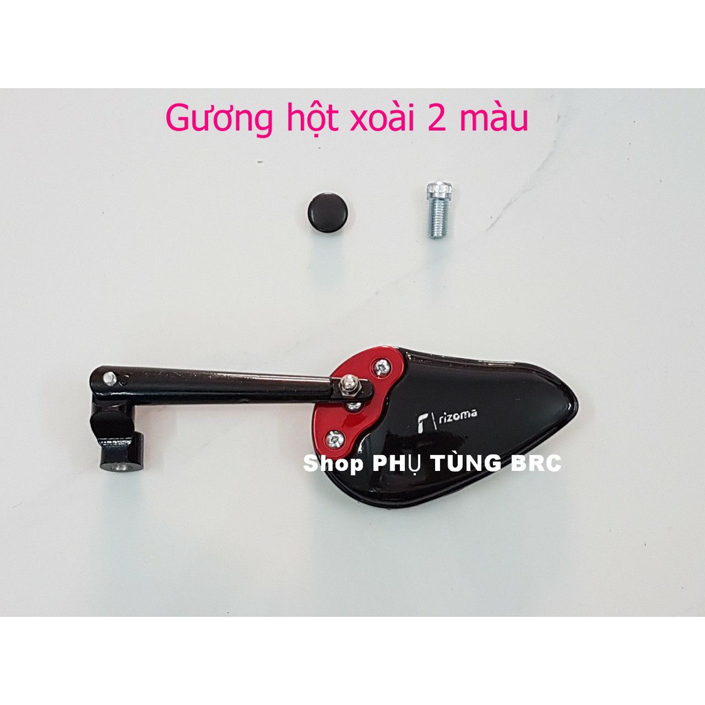 Gương chiếu hậu hột xoài 2 màu ( SL: 1 cái gương ren thuận 10 li gắn bên trái).