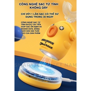 Bàn chải điện cho bé MOKA cao cấp, Bàn chải đánh răng điện cho bé đầu chải siêu mềm, Tặng đầu chải và kem đánh răng