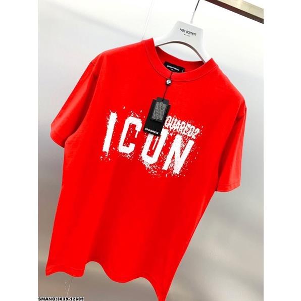 Áo Phông Nam ICON SPF Đỏ Vẩy Sơn Siêu Hot - Áo Thun Nam DSQ Cao Cấp