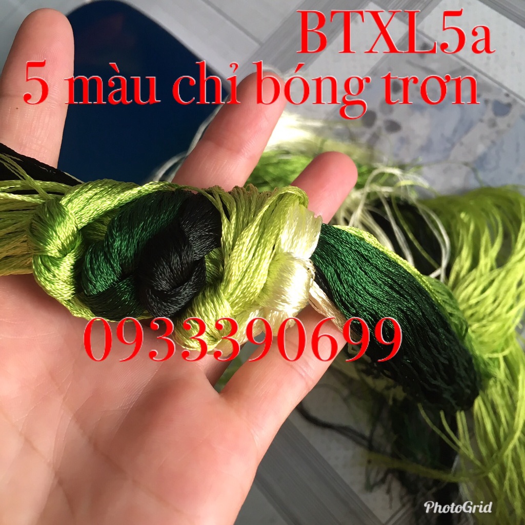 🌺 Chỉ thêu TƠ BÓNG XANH LÁ  thêu tay truyền thống