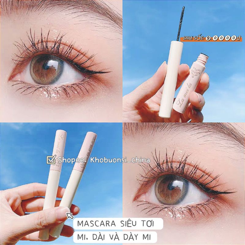 RẺ NHẤT SHOPEE Mascara LAMEILA Hồng Siêu Cong Tơi Mi Chuốt Mi Đầu Mảnh Không Lem Không Trôi Nội Địa Trung Mascara Nối Mi