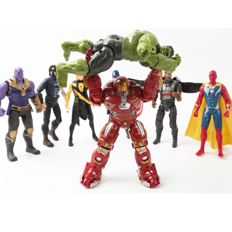 MH19 - Mô Hình 14 Siêu Anh Hùng Marvel Thor Iron Man Thanos Spider man Hulk Captain America Vision Hulkbuster