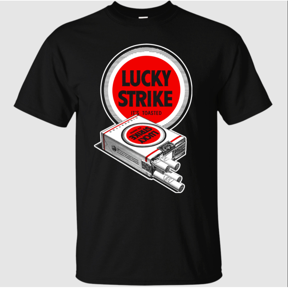 Áo Thun Đen In Hình Hộp Thuốc Lá Lucky Strike It Độc Đáo