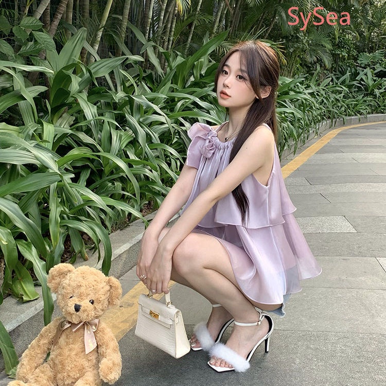 Áo Hai Dây Màu Sắc Đơn Giản Quyến Rũ Cho Nữ