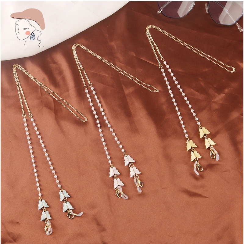 Dây Đeo Kính Chống Thất Lạc Đính Đá Pha Lê Thời Trang Dành Cho Nữ