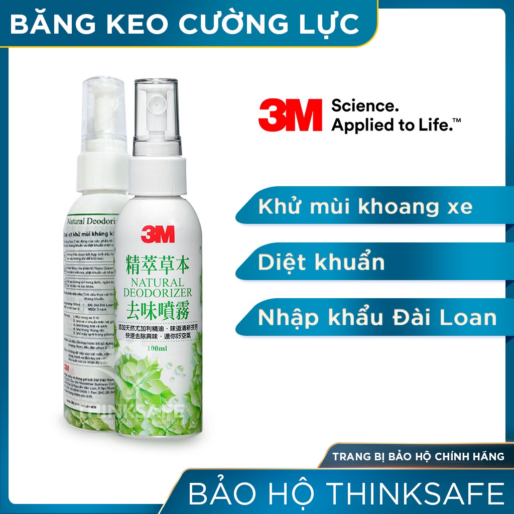 Bình xịt khử mùi ô tô 3m Thinksafe,  xịt khử mùi, khử khuẩn, trên xe ô tô và phòng lạnh - 3M 12009