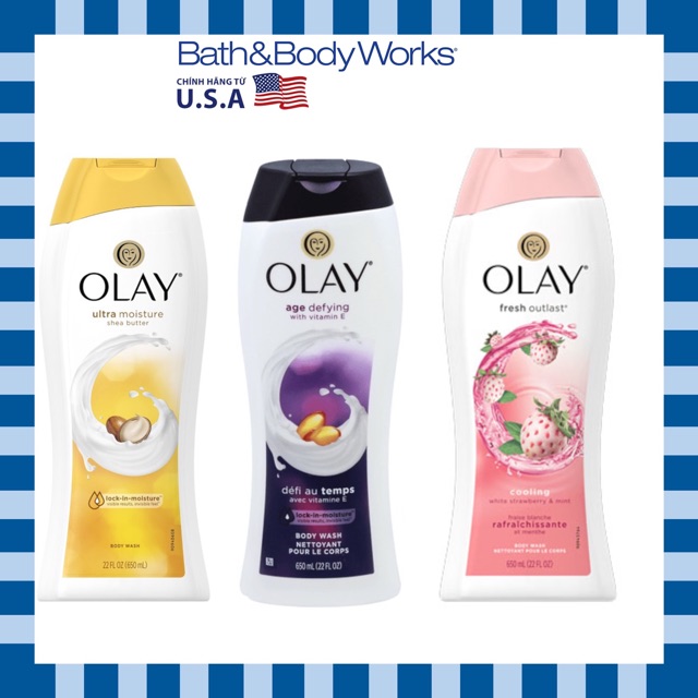Sữa Tắm Olay 650ml - Ultra Mois/ Age of defying/ Strawberry