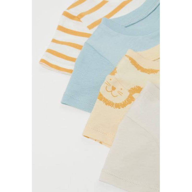 Set 5 áo cotton cộc tay Lion cho bé trai H.M UK A.uth size 9/12m đến 3/4y