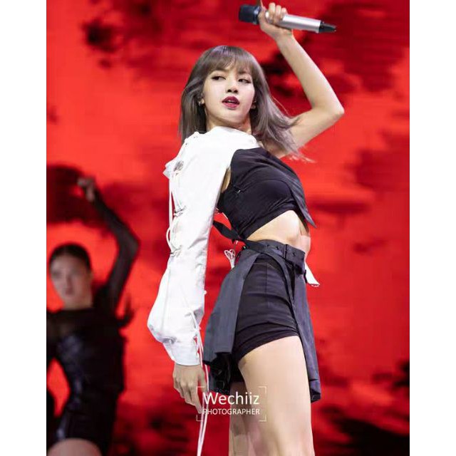 Áo què ống dài tay một bên chéo vai phá cách Lisa BLACKPINK dance cover