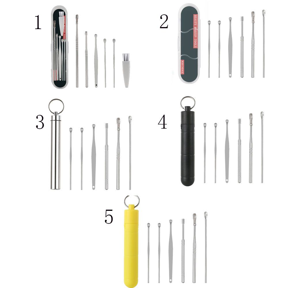 Set 6 dụng cụ vệ sinh tai bằng thép không gỉ nhiều màu sắc