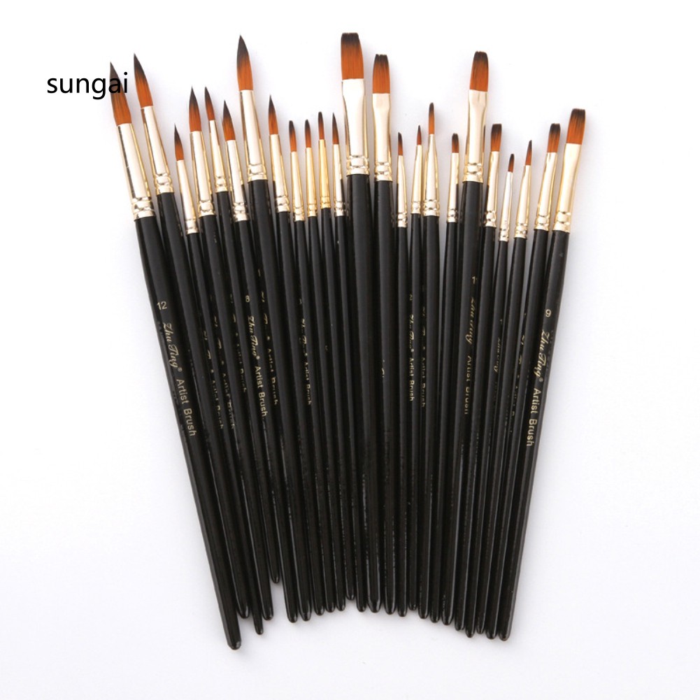 Set 12 cọ vẽ chuyên nghiệp dành cho tranh nghệ thuật sơn dầu