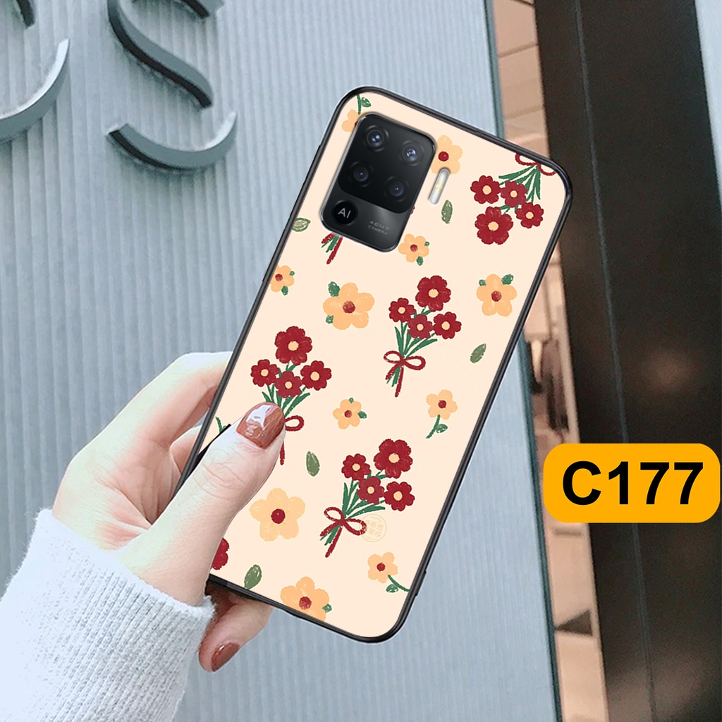 Ốp Oppo A74 / A94 / A95 in hình hoa cỏ nhẹ nhàng,họa tiết caro xinh xắn.ốp lưng chống sốc