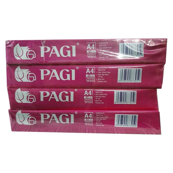 Giấy in văn phòng Giấy Photocopy Pagi A4 DL 65gms vỏ hồng