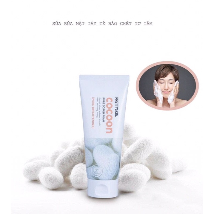 Sữa Rửa Mặt Kén Tằm PrettySkin Cocoon Pore Scrub Foam - 150ml