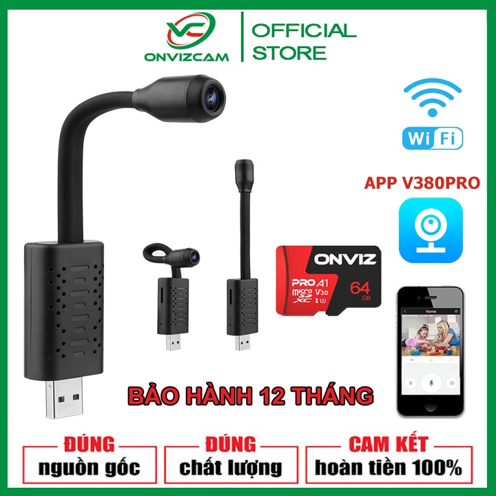 Camera wifi cổng USB U21 - app V380pro hình ảnh 1080P, GÓC SIÊU RỘNG, SIÊU NÉT