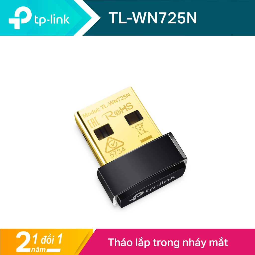 Bộ Thu Sóng Wifi TP-LINK TL-WN725N Đen