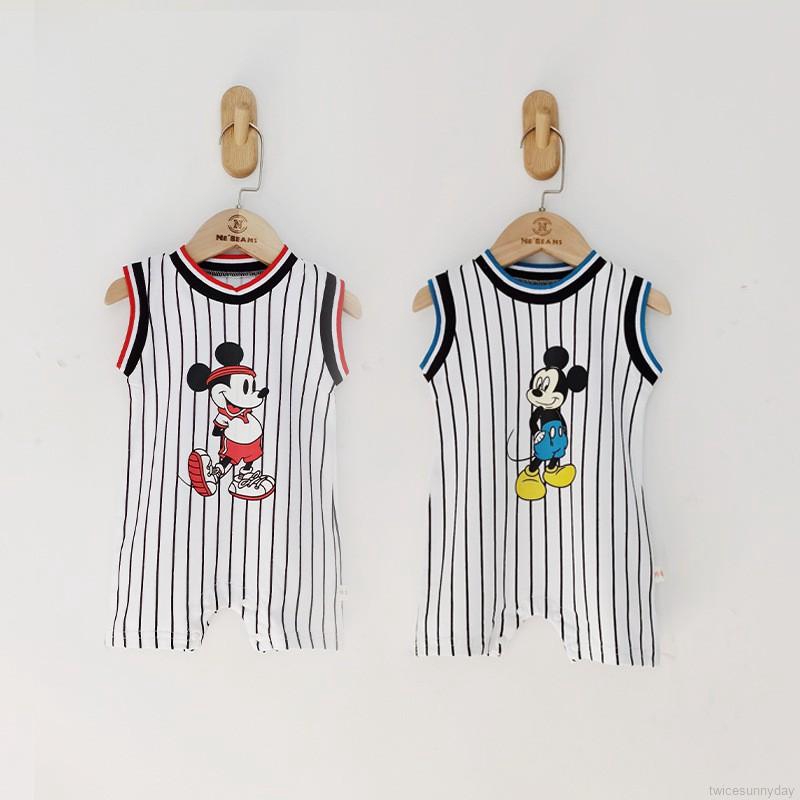 Áo Liền Quần In Hình Chuột Mickey Đáng Yêu Cho Bé