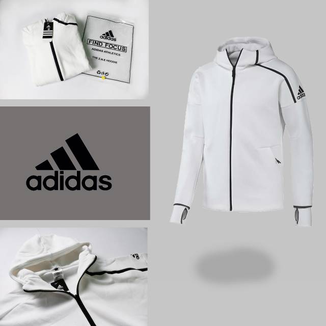 Áo Khoác Hoodie Adidas Màu Trắng Đen Thời Trang Trẻ Trung