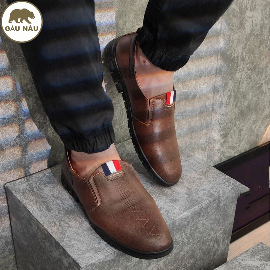 Giày lười nam màu nâu chất lượng cao GN485 Gấu Nâu | BigBuy360 - bigbuy360.vn