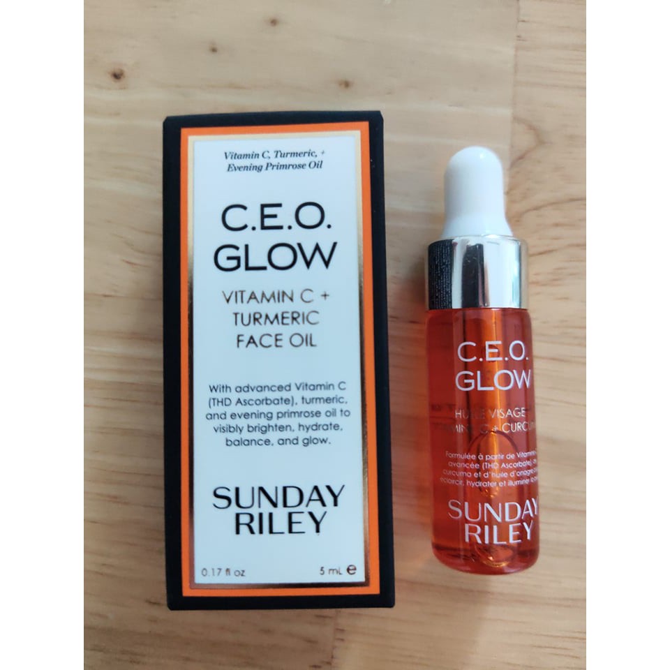 Dầu dưỡng da Sunday Riley CEO Glow vitamin C + Tumeric 5ml (Bill Mỹ)