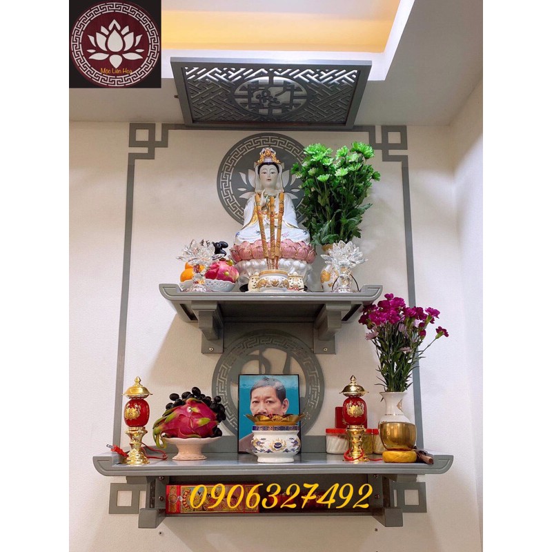 Bàn thờ treo tường 2 tầng cho căn hộ nhà phố