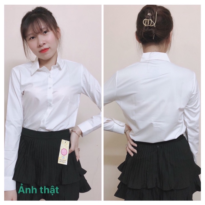 💋FREESIZE💋Áo Sơ Mi Trơn Cổ Đức Dài Tay Ảnh Thật 100% ( Vạt Đuôi Tôm ) Cực Đẹp.Sỉ 120k