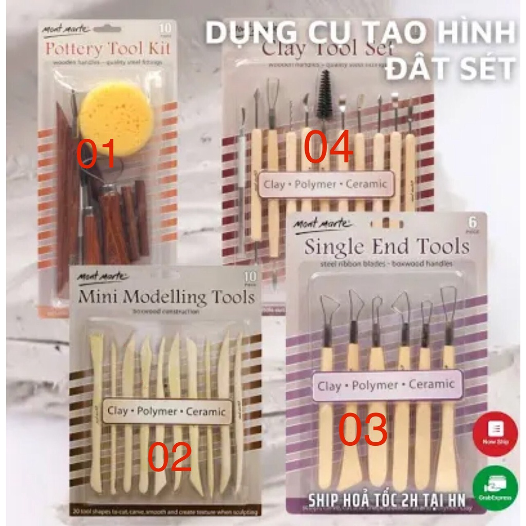 BỘ DỤNG CỤ TẠO HÌNH ĐẤT SÉT MONT MARTE