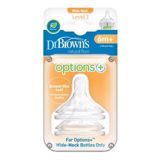 Set 2 núm ty Dr Brown Option Plus cổ rộng - Các size