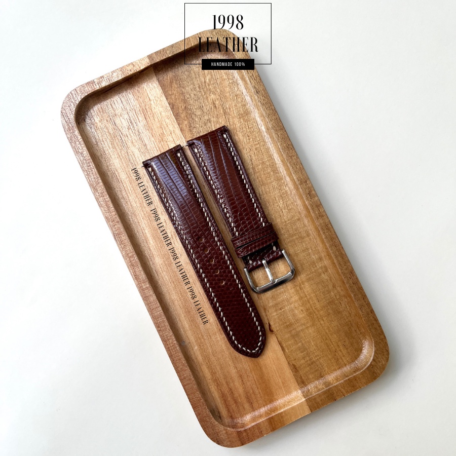 Dây Đồng Hồ Da Kỳ Đà Nam 20mm, 22mm Da Thật Chính Hãng, Handmade Cao Cấp, Chống Nước, Bảo Hành 1 Năm