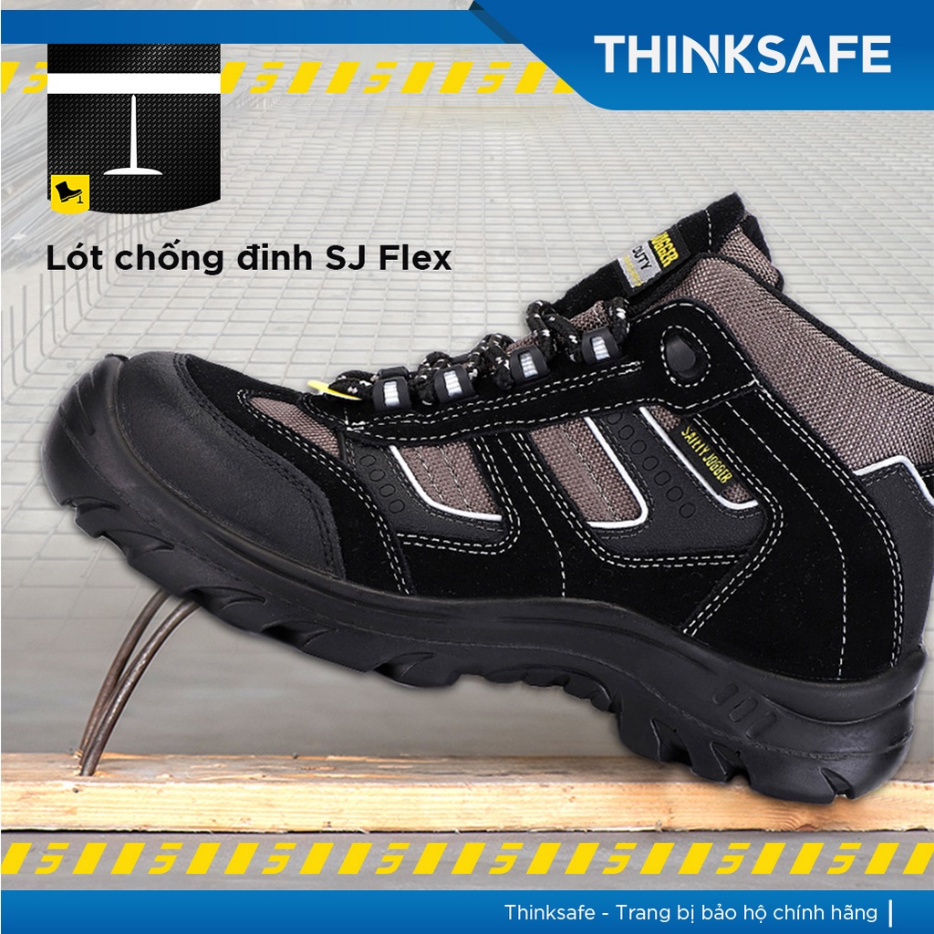 Giày bảo hộ lao động Safety Jogger Climber S3 SRC cổ cao, da bò lộn, chống đinh, chống trượt, ngăn tích điện - Thinksafe