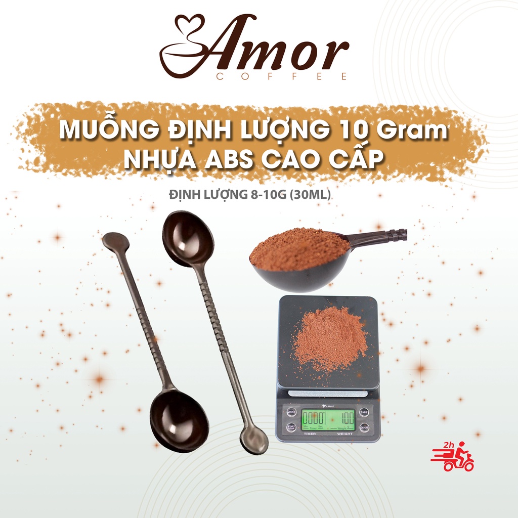 Muỗng đong định lượng, thìa đong bột cà phê, trà, sữa, pha chế nhanh, tiện lợi, màu nâu 10 gram, chất liệu nhựa ABS