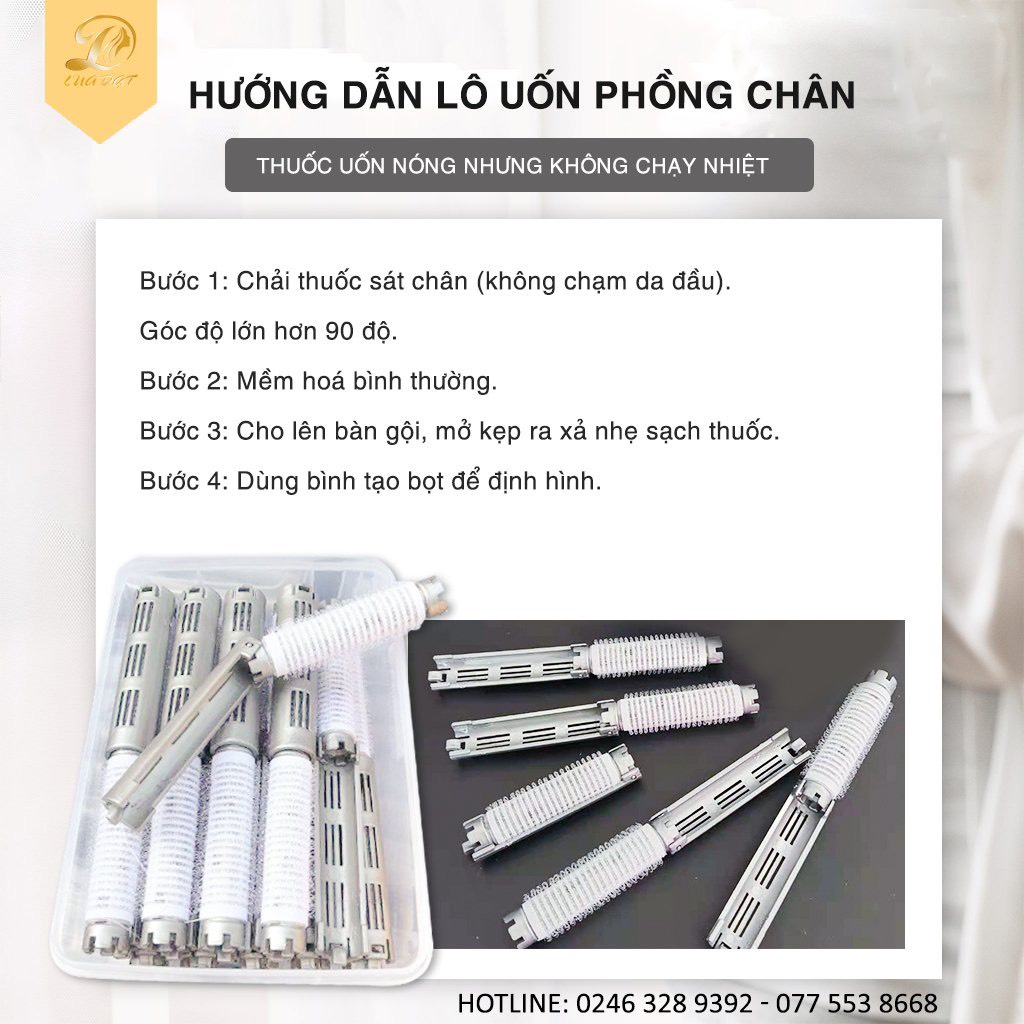 Bộ Lô Uốn Phồng Chân Tóc, Lô Gai Cuốn Phồng Chân Tóc (1 Hộp)