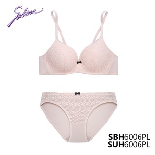 Combo Áo Lót Không Gọng Mút Dày Vừa Và Quần Đồng Bộ Màu Hồng Soft Doomm By Sabina SBH6006PL+SUH6006PL