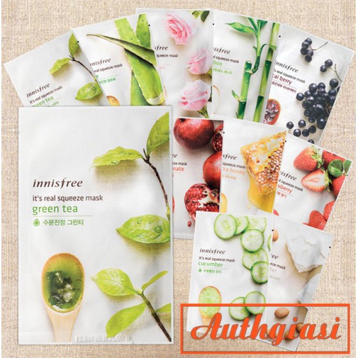 Combo 3-10 mặt nạ Innisfree Mặt nạ It's Real Squeeze Mask 20ml | Thế Giới Skin Care