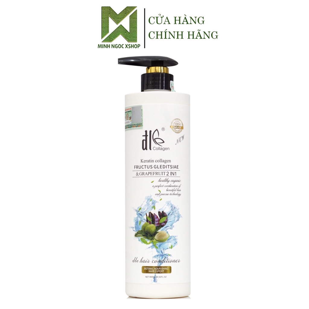 Dầu xả bưởi bồ kết ĐL ĐLE Grapefruit 850ML, dầu xả phục hồi chống rụng kích mọc tóc bưởi trắng