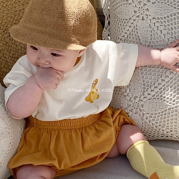 Set Áo Thun Tay Ngắn In Hình Khủng Long + Quần Short Thời Trang Hè Cho Bé Trai 0-3 Tuổi